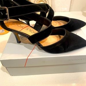 Some Society Tamra black suede dressy shoes in excellent used condition